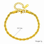 Bracelet au corps torsadé, acier inoxydable doré — vue 2