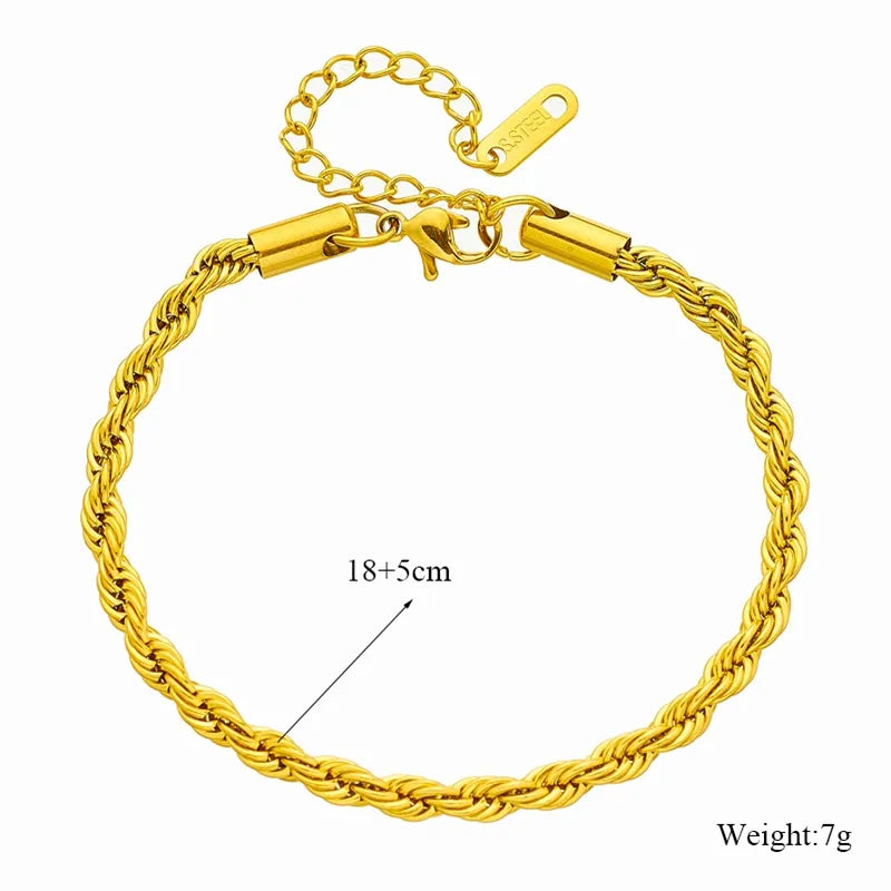 Bracelet au corps torsadé, acier inoxydable doré — vue 2