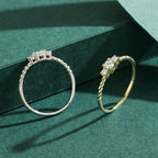 Bague solitaire ronde, argent massif 925 — vue 6