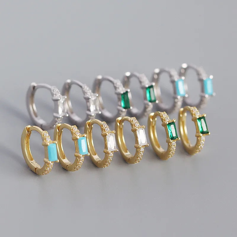 Boucles d'oreilles à zircon rectangle — vue 4