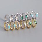 Boucles d'oreilles à zircon rectangle — vue 4