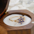Bague fleur pavée de pierres, argent 925 — vue 6