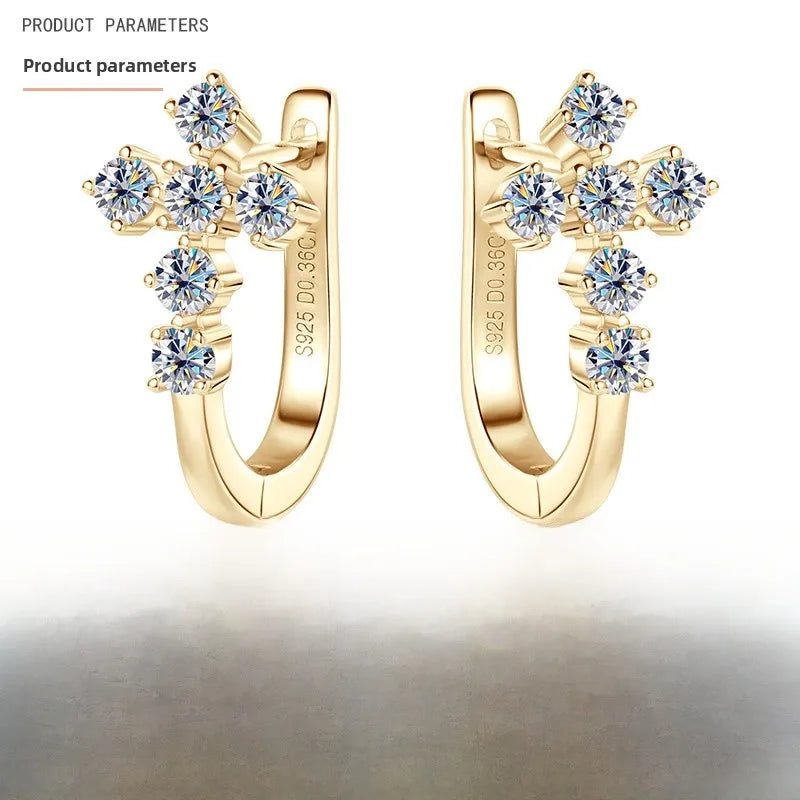 Puces d'oreilles en U serties, argent 925 — vue 9