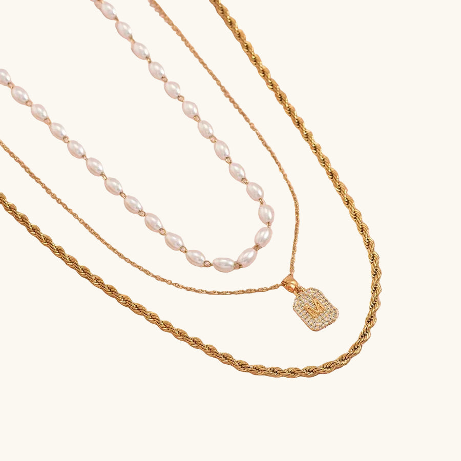 Collier de perles rondes à fermoir doré — vue 10