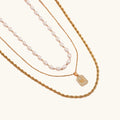 Collier de perles rondes à fermoir doré — vue 10