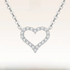 Collier cœur serti d'une moissanite, modèle unisexe