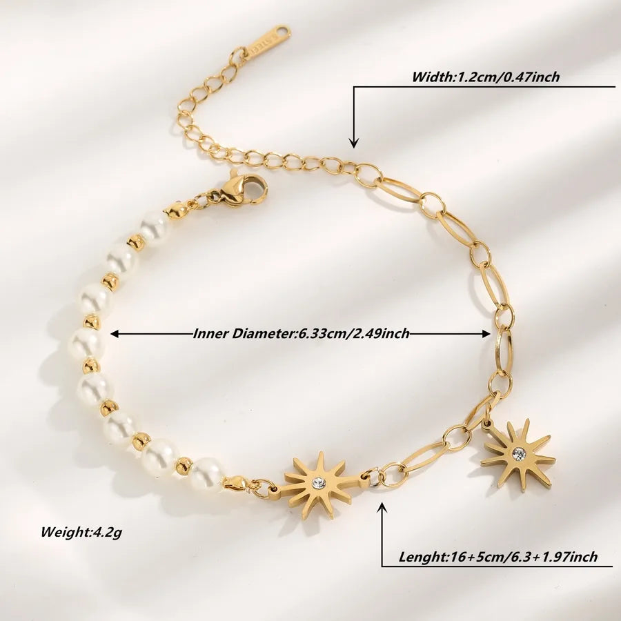 Bracelet étoile ajourée sur chaîne fine dorée — vue 3