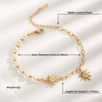 Bracelet étoile ajourée sur chaîne fine dorée — vue 3