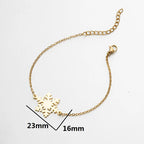 Bracelet motif flocon en acier inoxydable doré — vue 3