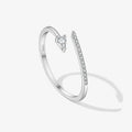 Bague ouverte bicolore sertie de zircons — vue 6