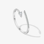 Bague ouverte bicolore sertie de zircons — vue 6