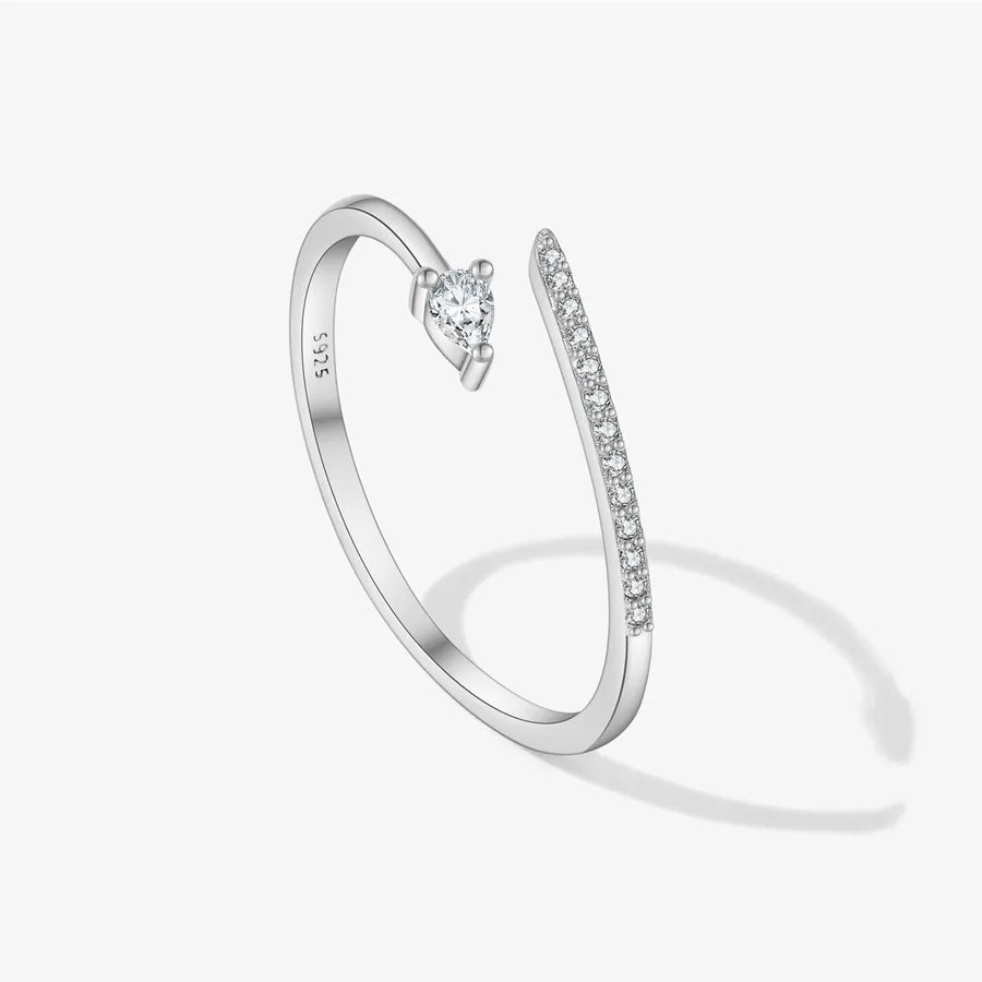 Bague ouverte bicolore sertie de zircons — vue 6