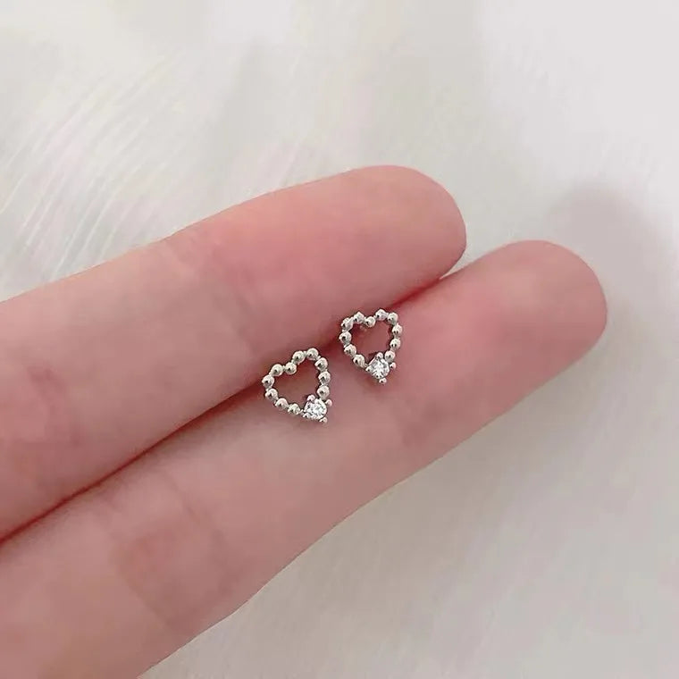 Puces d'oreilles tout petit cœur, argent 925 — vue 5