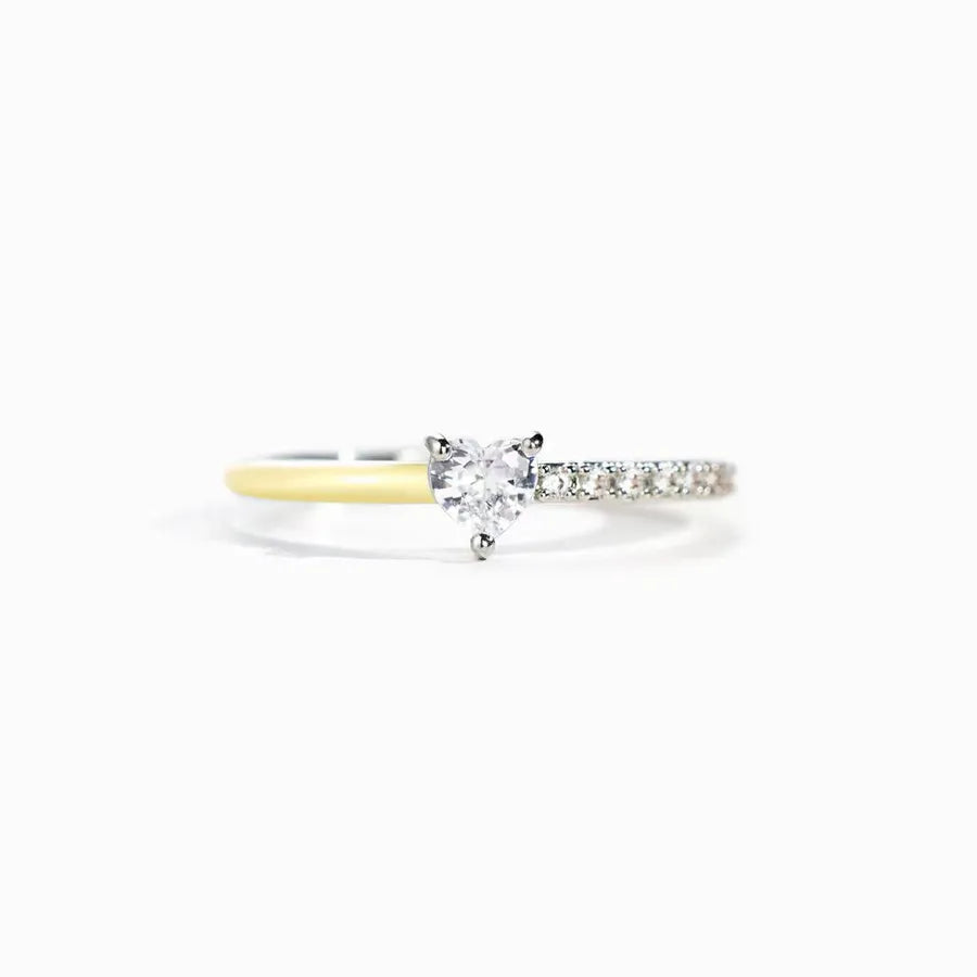 Bague cœur serti de pierres, argent 925 — vue 9