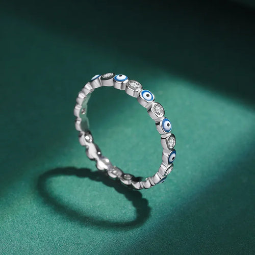 Bague œil protecteur émaillé, argent 925 — vue 2