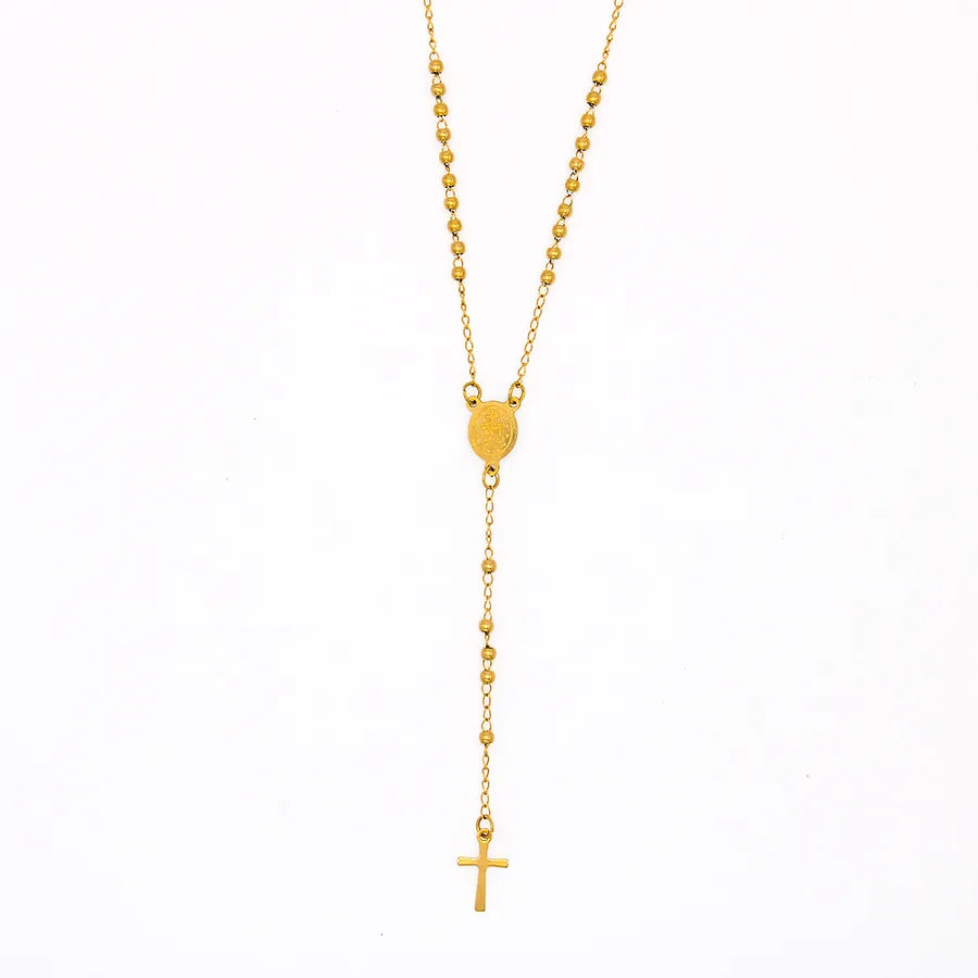 Collier croix sur chaîne en acier inoxydable