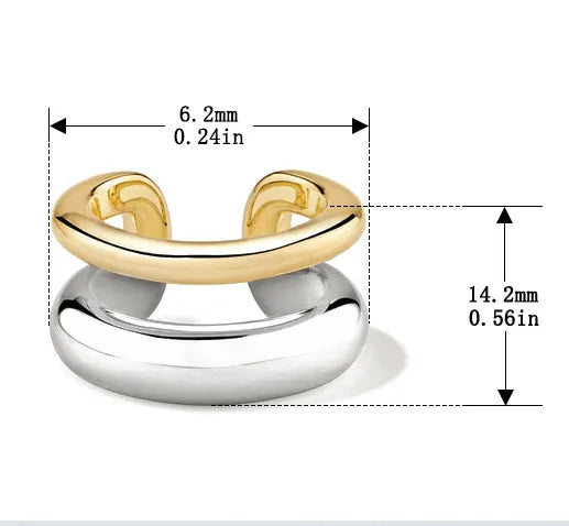 Bijou d'oreille en C, argent massif 925 — vue 2