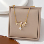 Collier fleur dorée, acier inoxydable 304 — vue 3