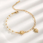 Bracelet étoile ajourée sur chaîne fine dorée
