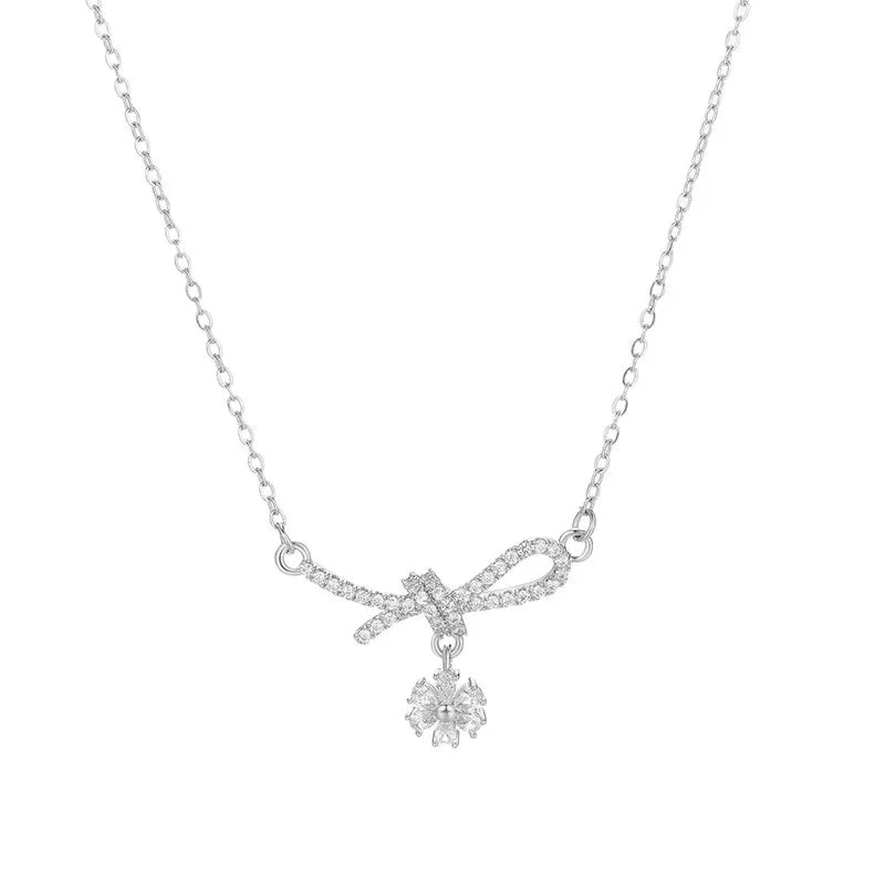 Collier nœud papillon sur chaîne fine, acier inoxydable doré