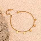 Bracelet pastille sur chaîne à billes dorée — vue 4
