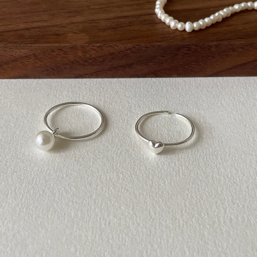 Bague ouverte à motif cœur, argent 925 — vue 5