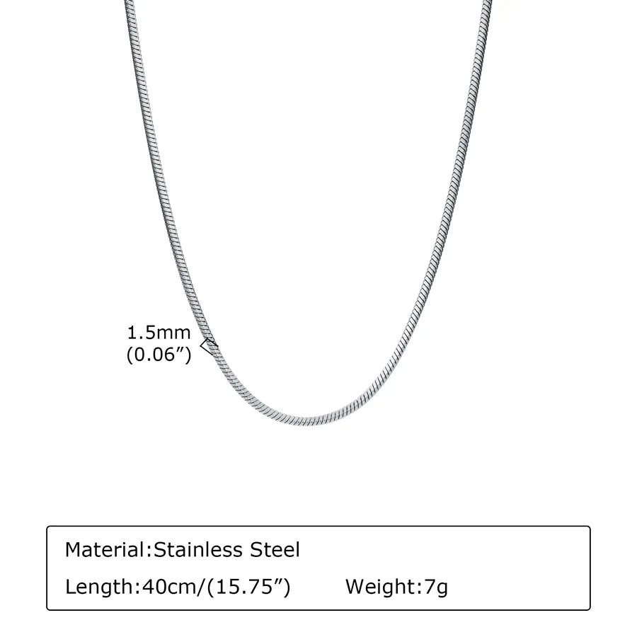 Collier chaîne seule, acier inoxydable — vue 8