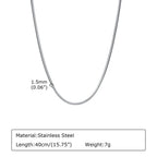 Collier chaîne seule, acier inoxydable — vue 8