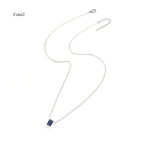 Collier à cristal taille rectangle, chaîne fine — vue 6