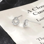 Puces d'oreilles à zircon serti, argent 925 — vue 2