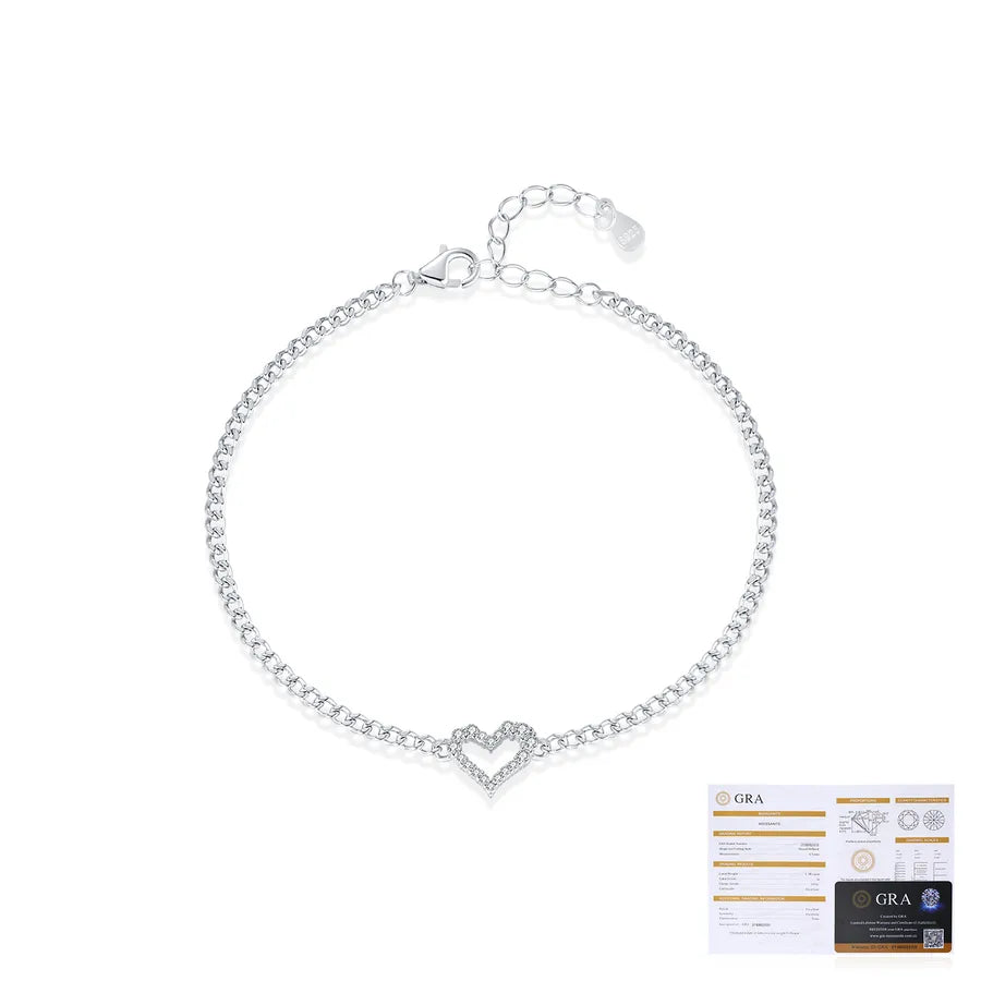 Bracelet tennis à moissanites serties, argent 925 — vue 8