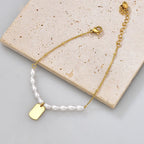 Bracelet perle et maille vénitienne dorée — vue 6