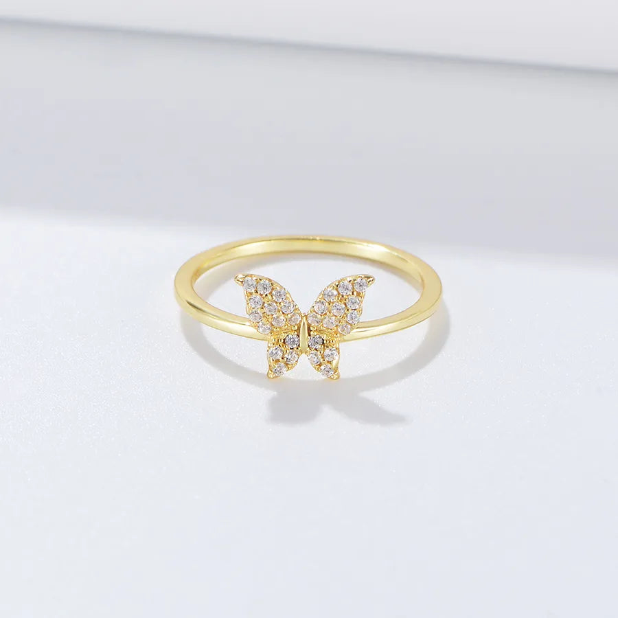 Bague papillon sertie de zircons, argent 925 — vue 4