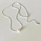 Collier à perle ronde, argent massif 925 — vue 2