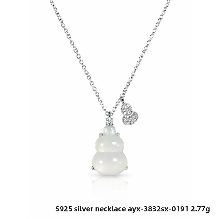 Collier à pendentif serti, argent 925 doré — vue 6