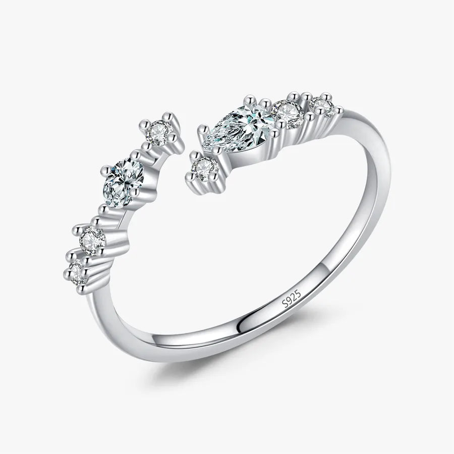 Bague à pierre taille goutte, argent 925 — vue 4