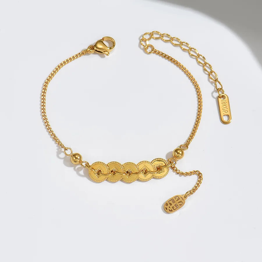 Bracelet anneau décentré sur chaîne fine — vue 4