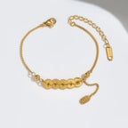 Bracelet anneau décentré sur chaîne fine — vue 4