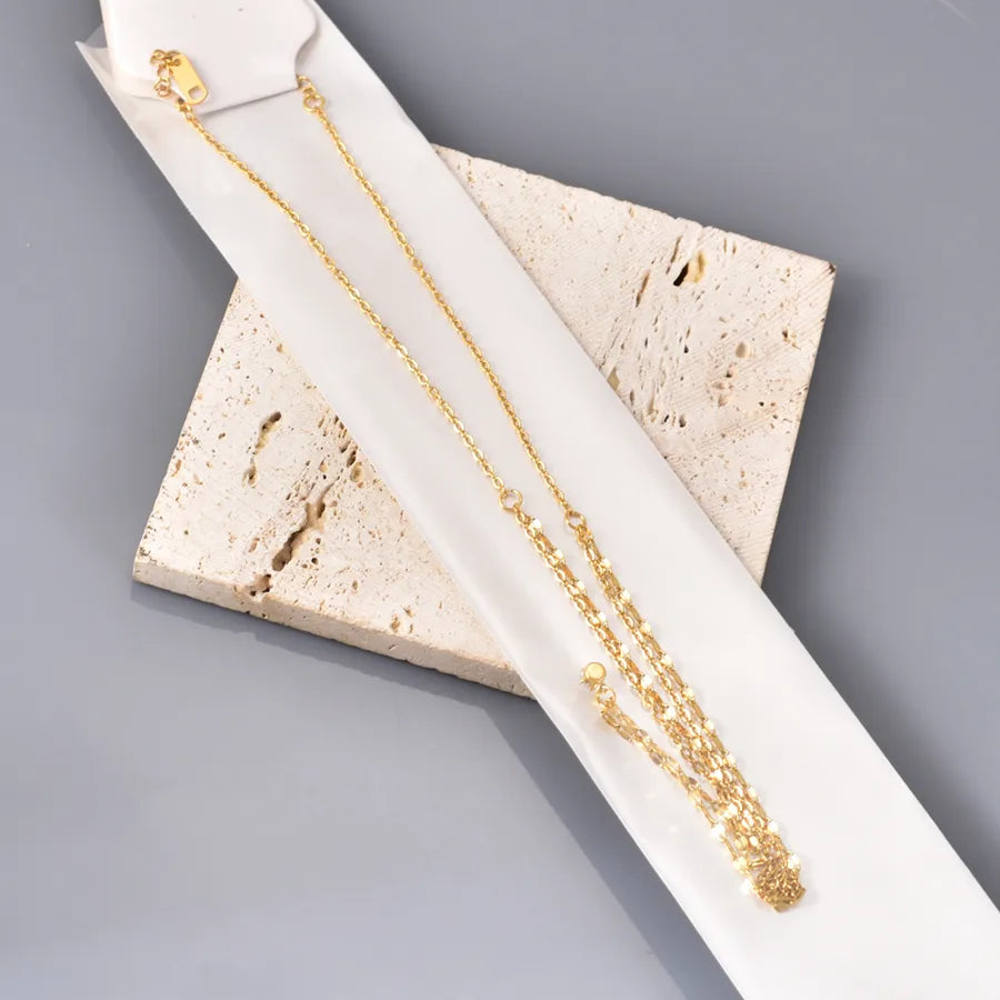 Collier maille grain de café, acier doré — vue 7