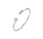 Bague ouverte ajustable sertie d'un zircon — vue 5