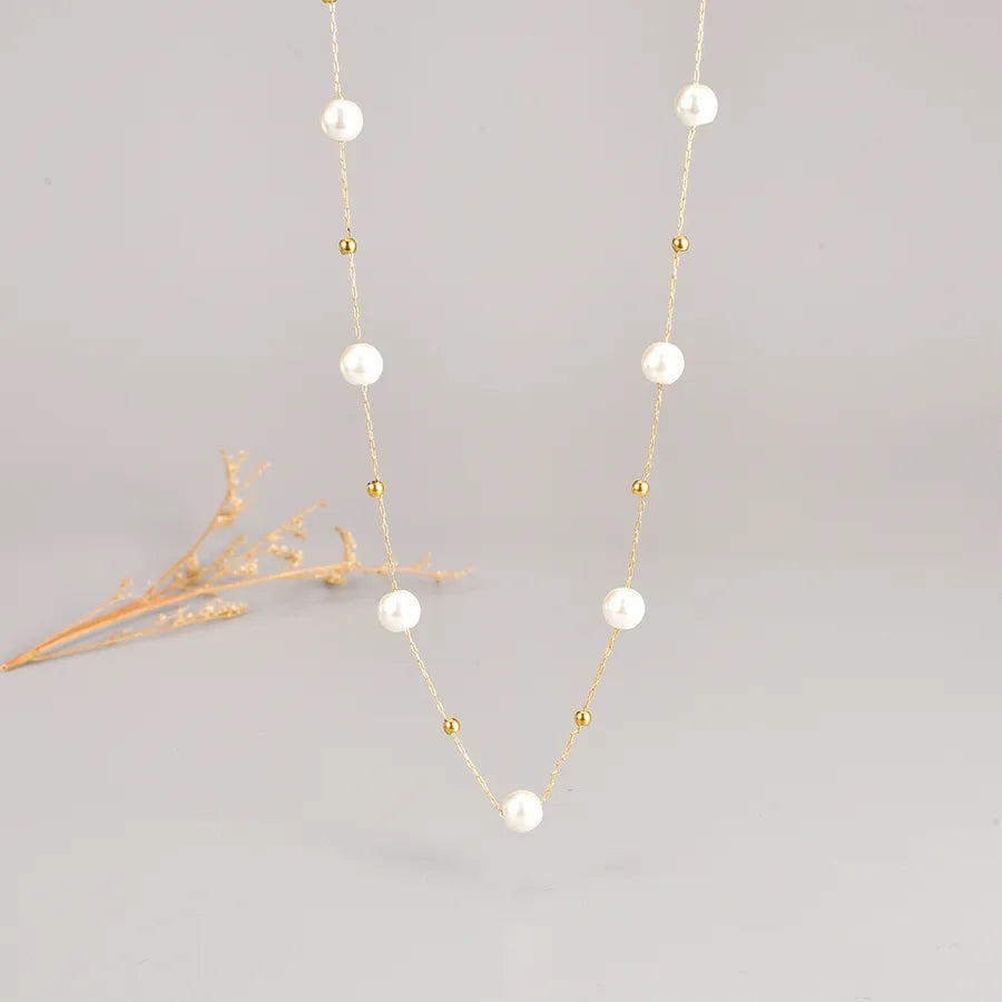 Collier chaîne à billes 3 mm, 40+5 cm, acier inoxydable doré