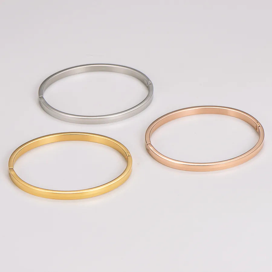 Trio de joncs en acier inoxydable doré — vue 5