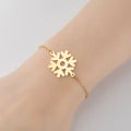 Bracelet motif flocon en acier inoxydable doré — vue 6