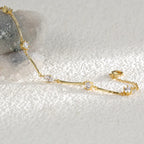 Bracelet en laiton doré serti de zircons — vue 2