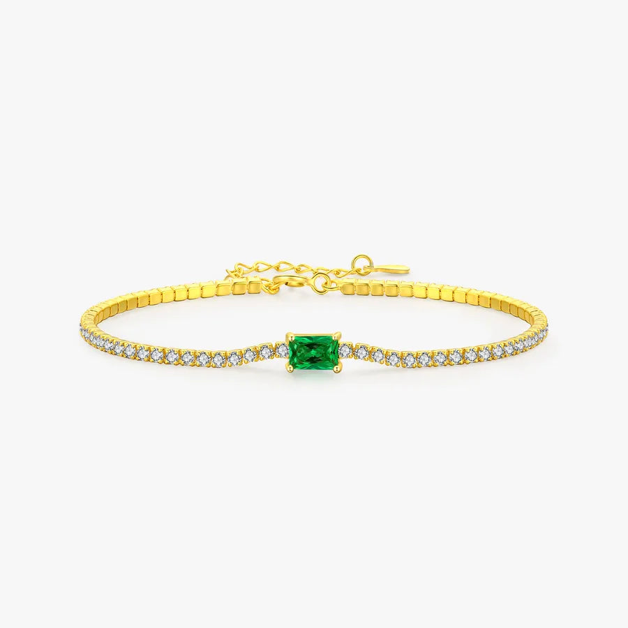 Bracelet chaîne facettée, argent 925 doré — vue 6