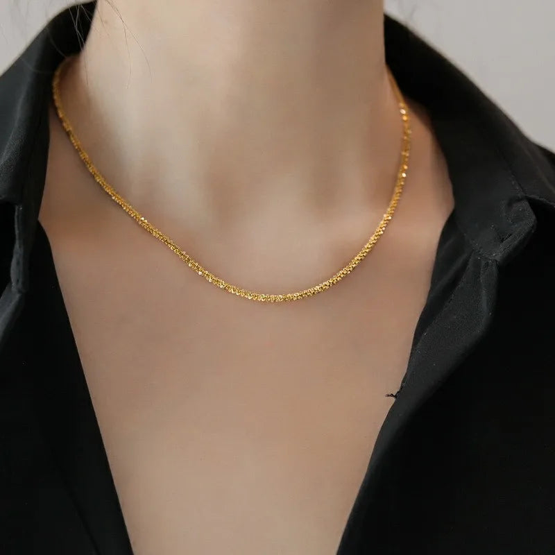 Collier chaîne sans pendentif en acier titane