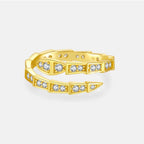 Bague ouverte sertie de zircons, dorée — vue 7