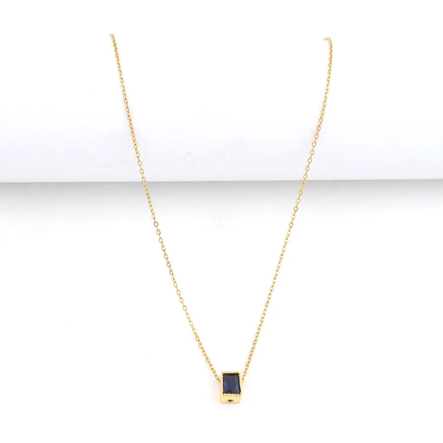 Collier à cristal taille rectangle, chaîne fine — vue 7