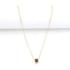 Collier à cristal taille rectangle, chaîne fine — vue 7