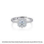Bague moissanite en monture fleur, dorée — vue 6